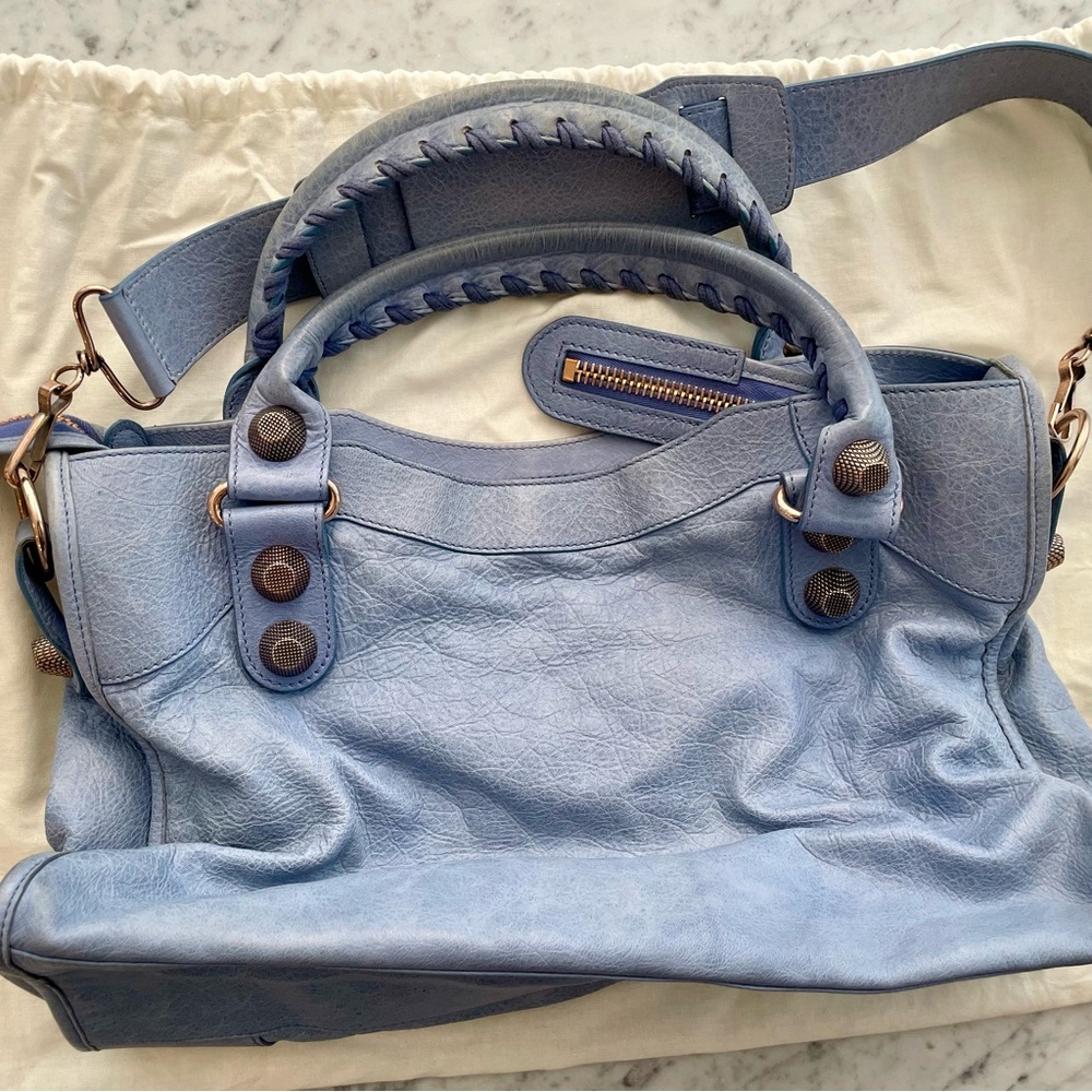Balenciaga Blue Satchel with Distinctive Hardware - Picture 2 of 6